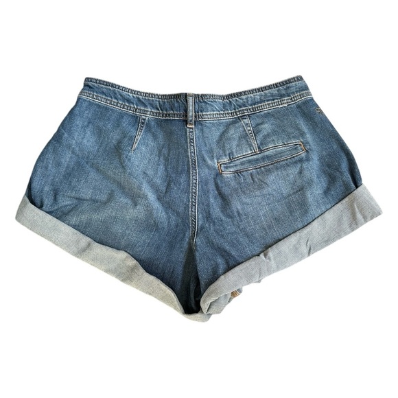 Pilcro Anthropologie Denim Shorts Size 31 NWT Blue Bandits Jeans Cuffed Summer - Picture 2 of 6